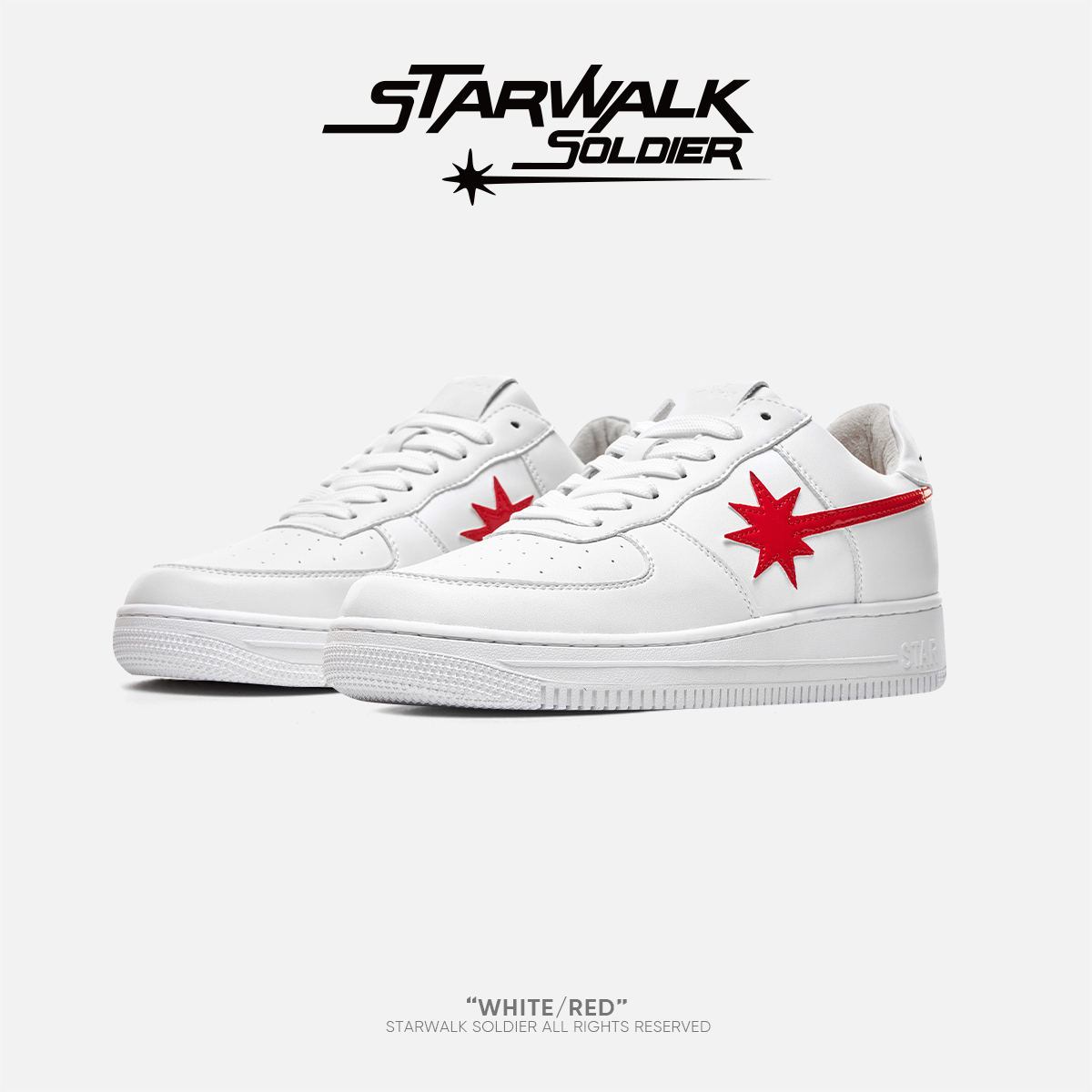 STARWALK SOLDIER WHITE/RED 白红低帮流星鞋板鞋