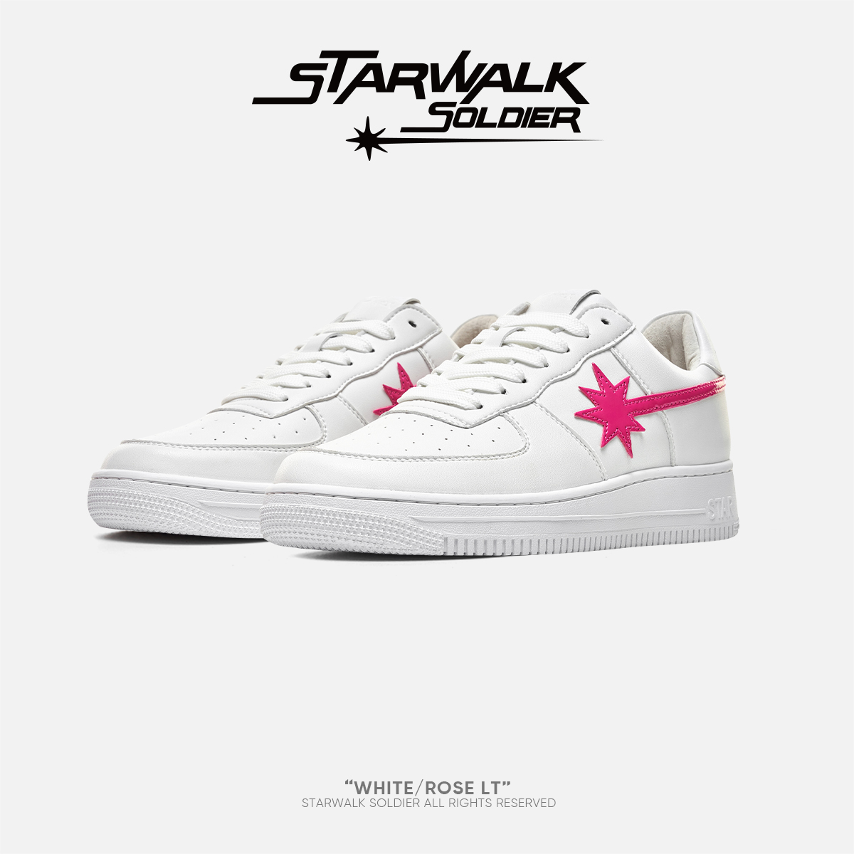 STARWALK SOLDIER WHITE/ROSE白粉流星低帮板鞋