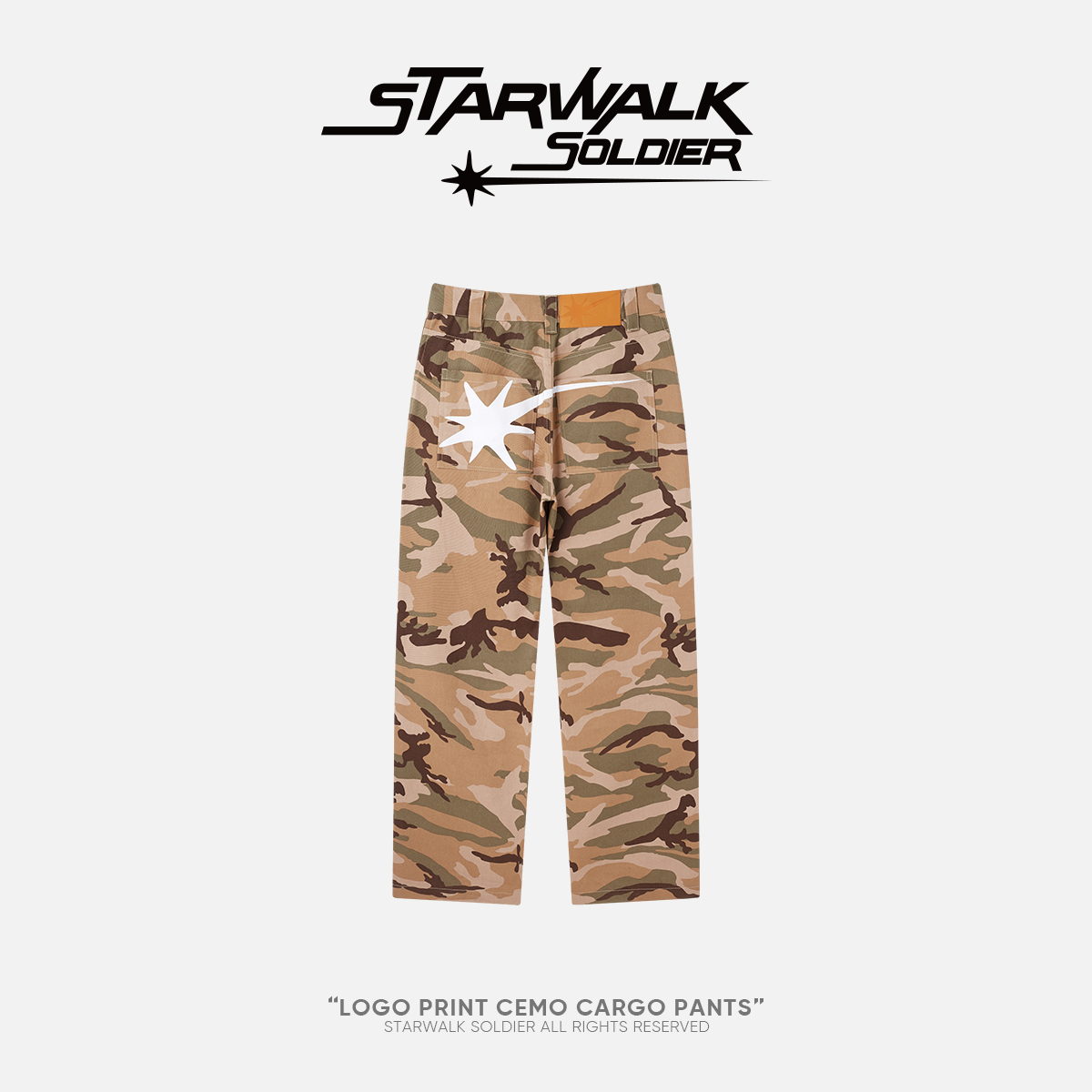 STARWALK SOLDIER 沙漠迷彩星星印花工装裤