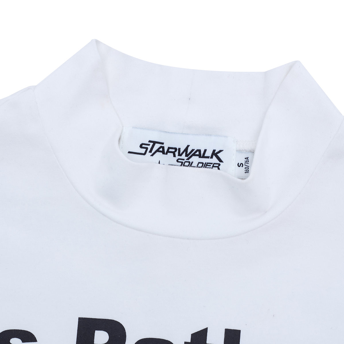 STARWALK SOLDIER 小高领大字印花短袖 白色