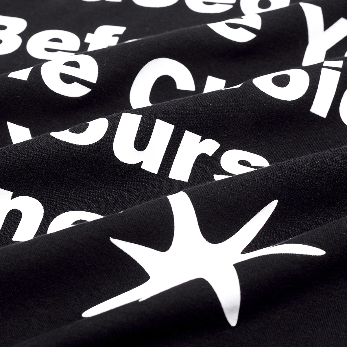 STARWALK SOLDIER 小高领大字印花短袖 黑色