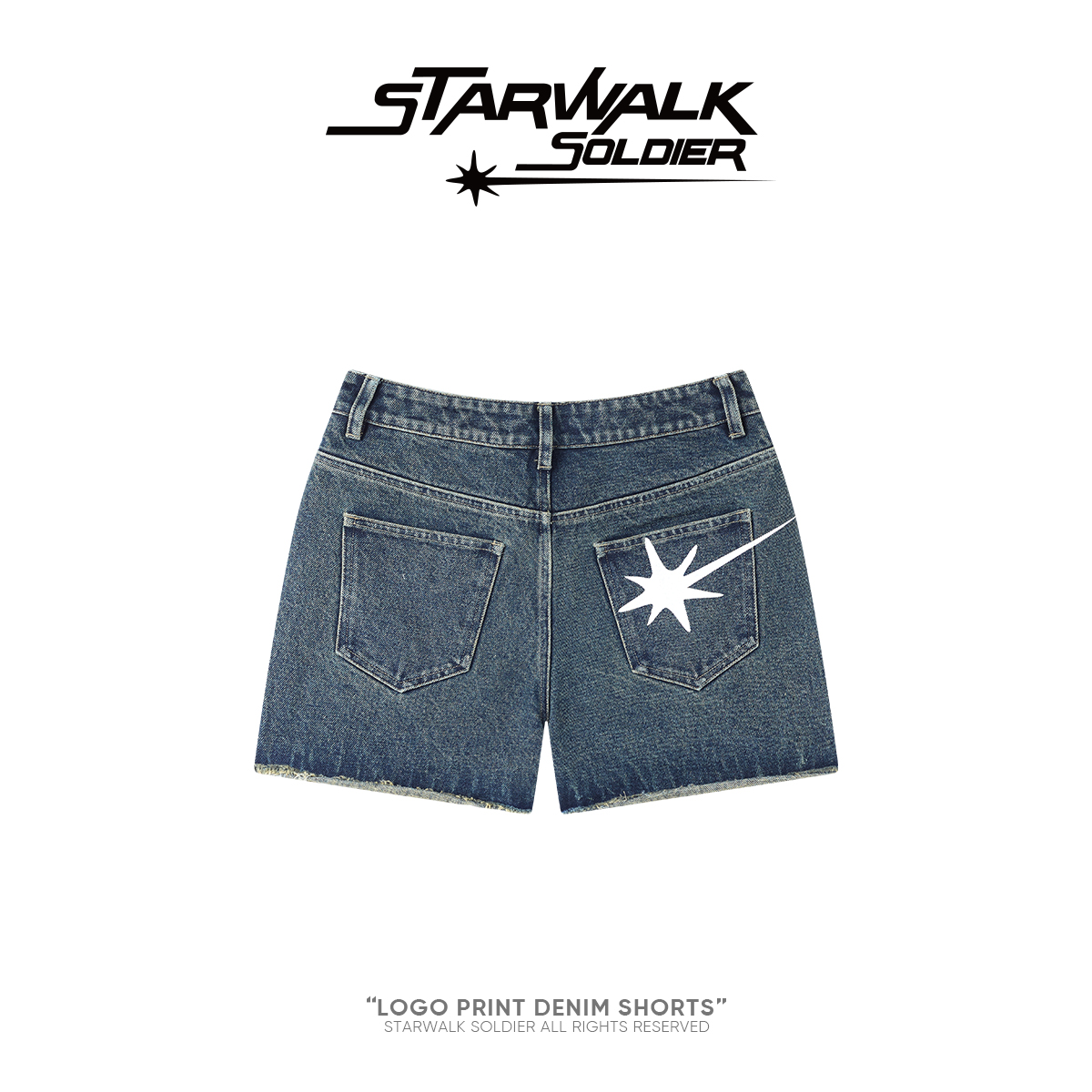 STARWALK SOLDIER 口袋星星印花牛仔裙裤