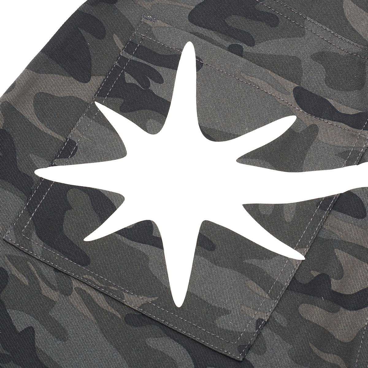 STARWALK SOLDIER 黑灰迷彩星星印花工装裤