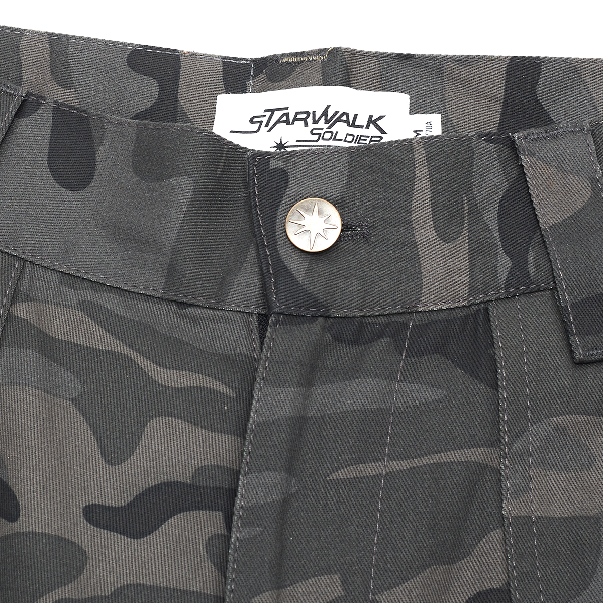 STARWALK SOLDIER 黑灰迷彩星星印花工装裤