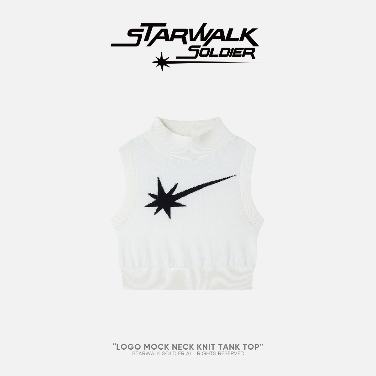 STARWALK SOLDIER 星星高领针织背心 白