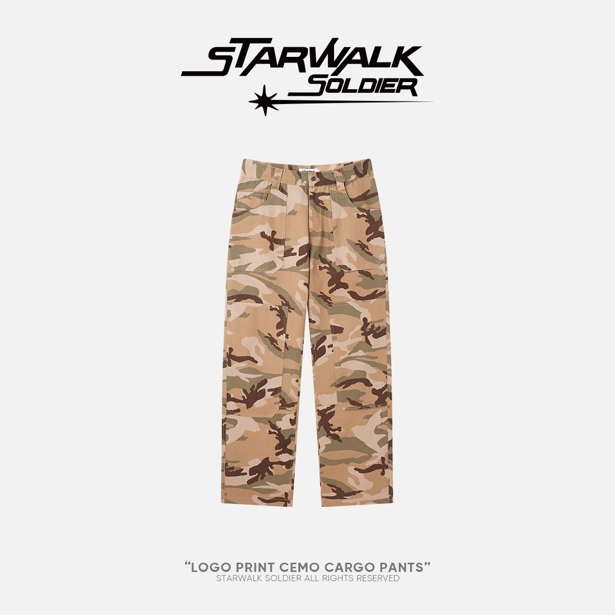 STARWALK SOLDIER 沙漠迷彩星星印花工装裤