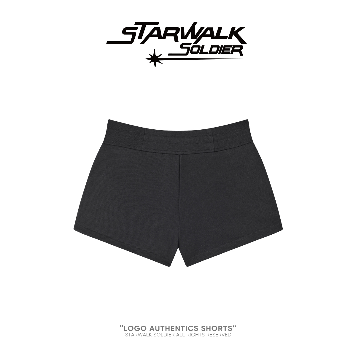 STARWALK SOLDIER 小logo刺绣卫裤短裤 黑