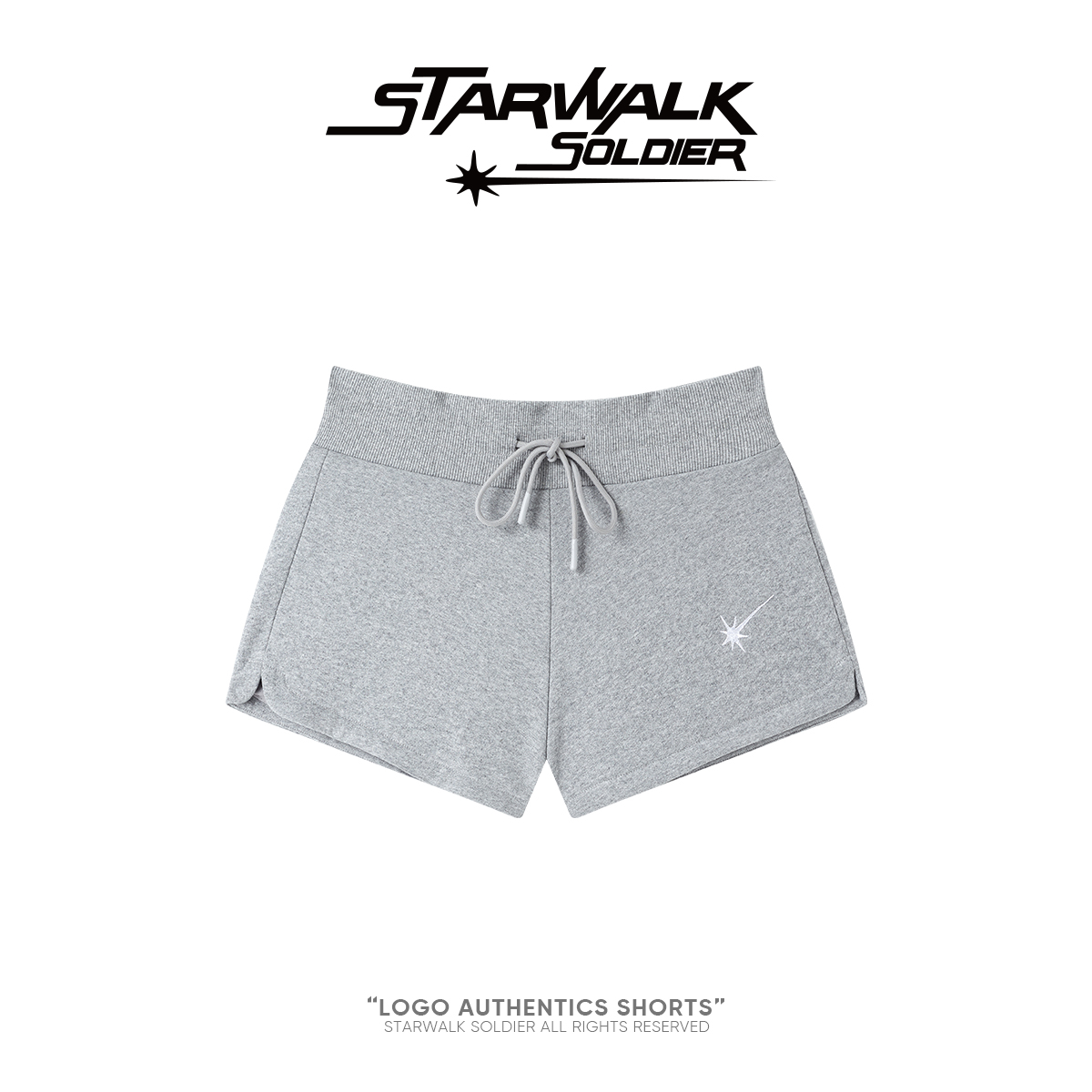 STARWALK SOLDIER 小logo刺绣卫裤短裤 灰