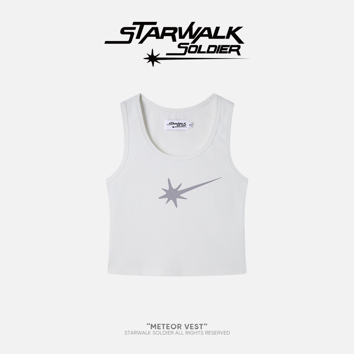STARWALK SOLDIER 星星印花背心 白