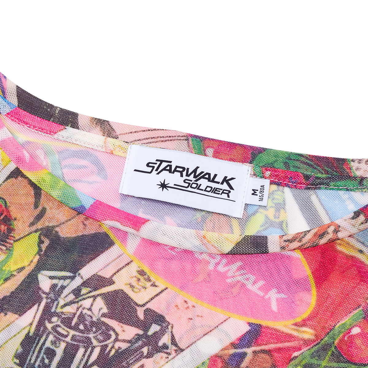 STARWALK SOLDIER 拼贴画网纱长袖