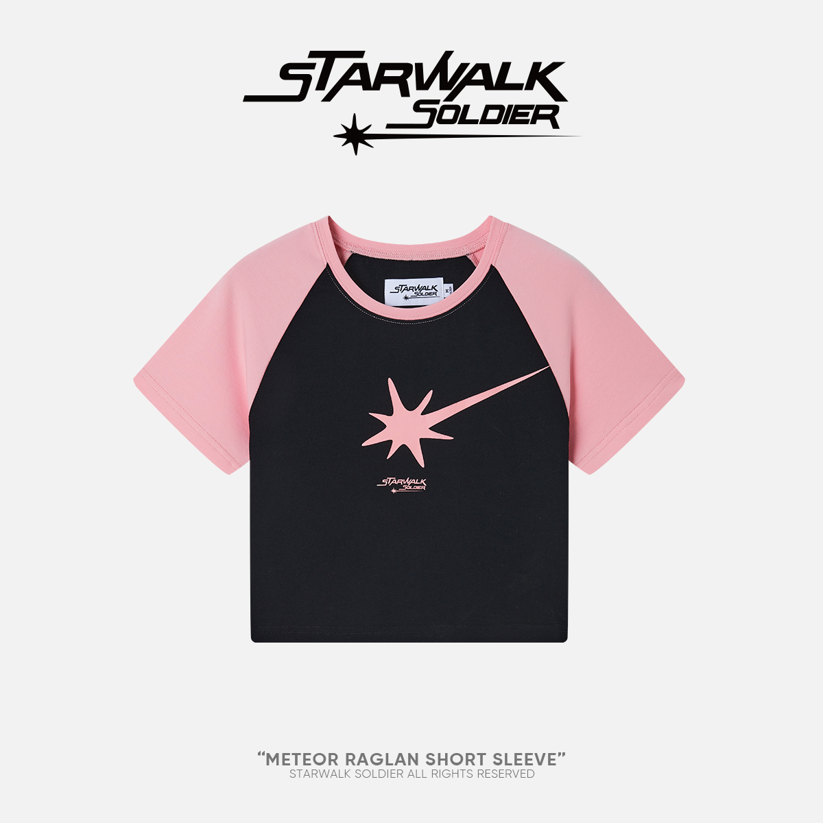 STARWALK SOLDIER 短款星星插肩短袖