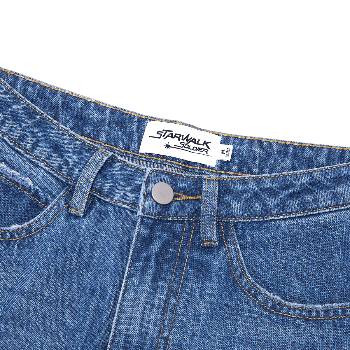 STARWALK SOLDIER 作旧洗水微喇牛仔裤 深蓝