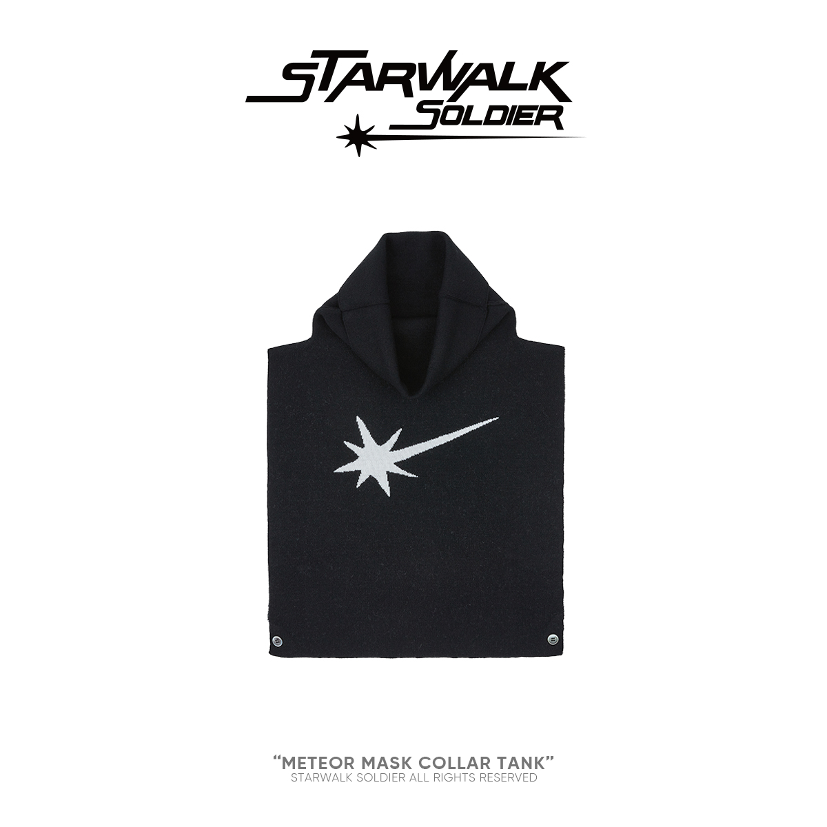 STARWALK SOLDIER 袖高领背心 黑
