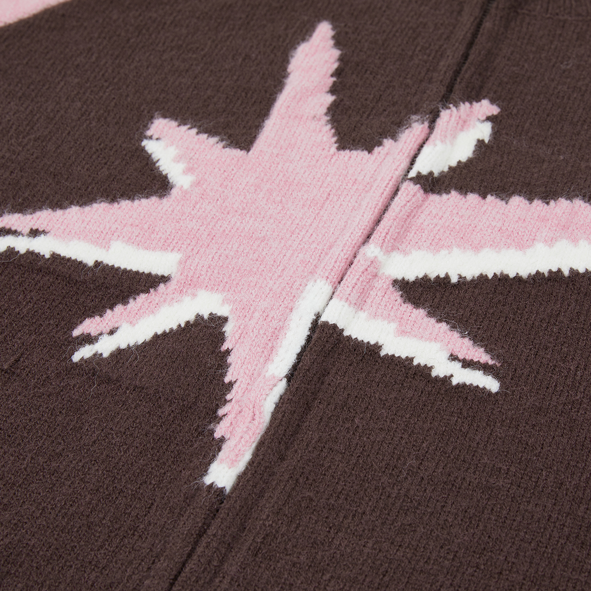 STARWALK SOLDIER 粗针插肩拉链毛衣 粉黑