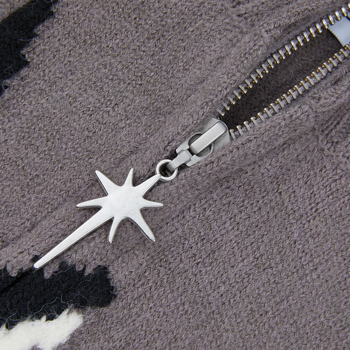 STARWALK SOLDIER 粗针插肩拉链毛衣 黑灰