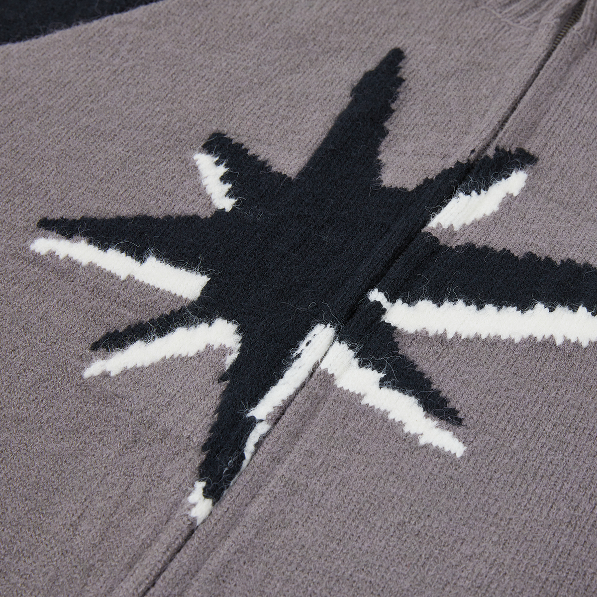 STARWALK SOLDIER 粗针插肩拉链毛衣 黑灰