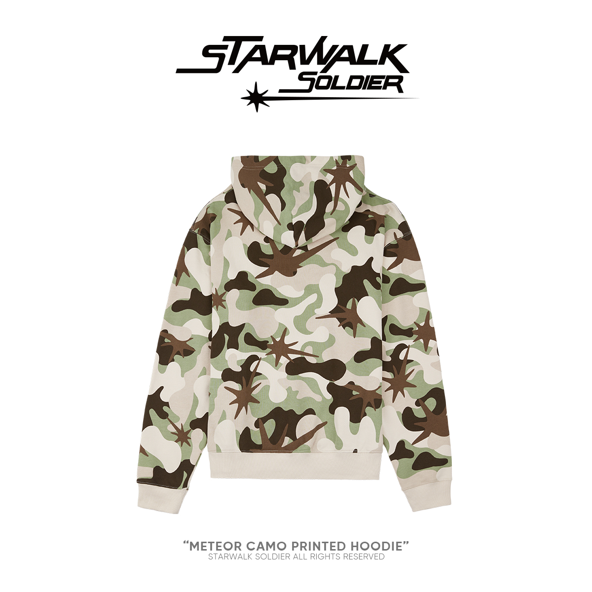 STARWALK SOLDIER 迷彩满印连帽卫衣 浅