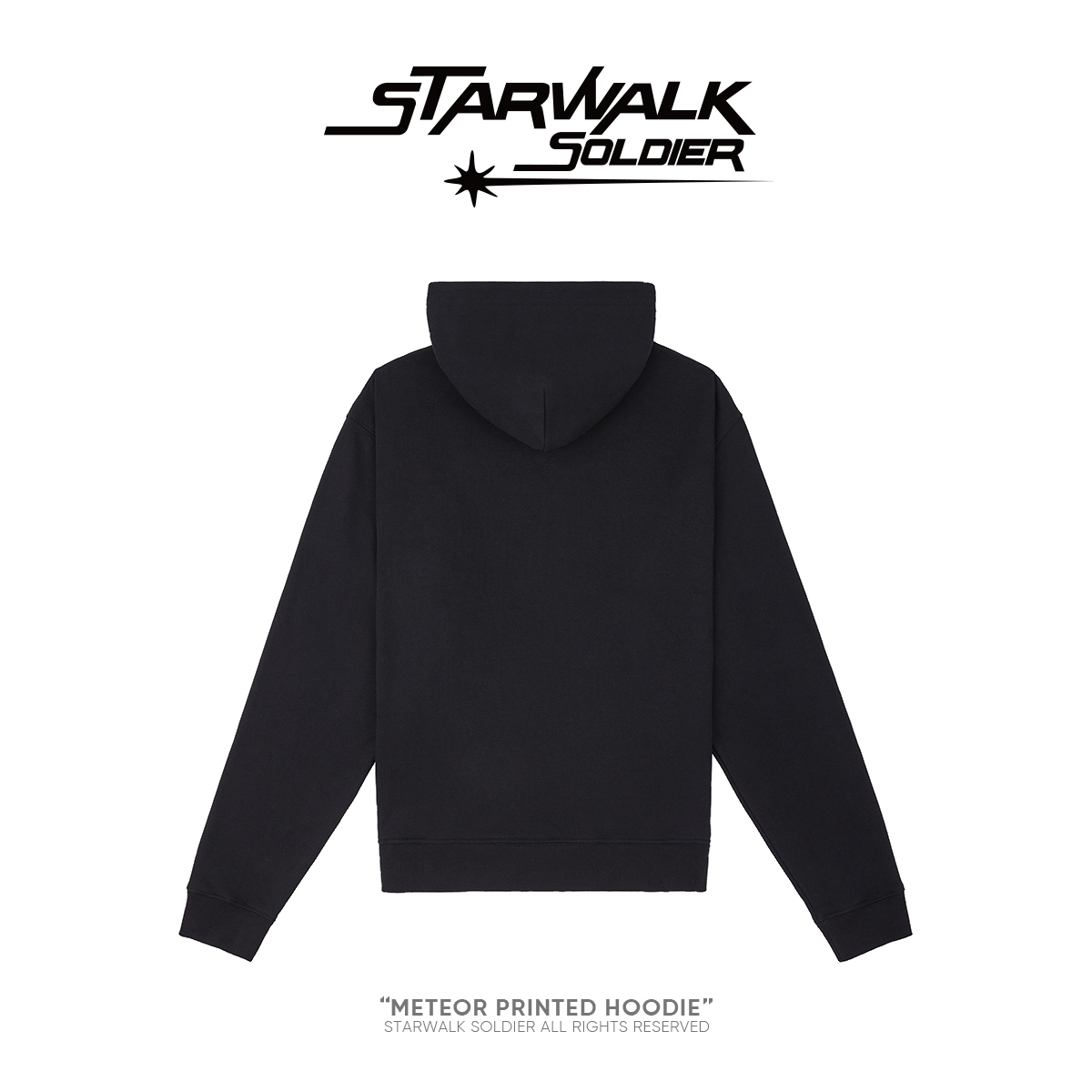 STARWALK SOLDIER 印花logol连帽卫衣 黑