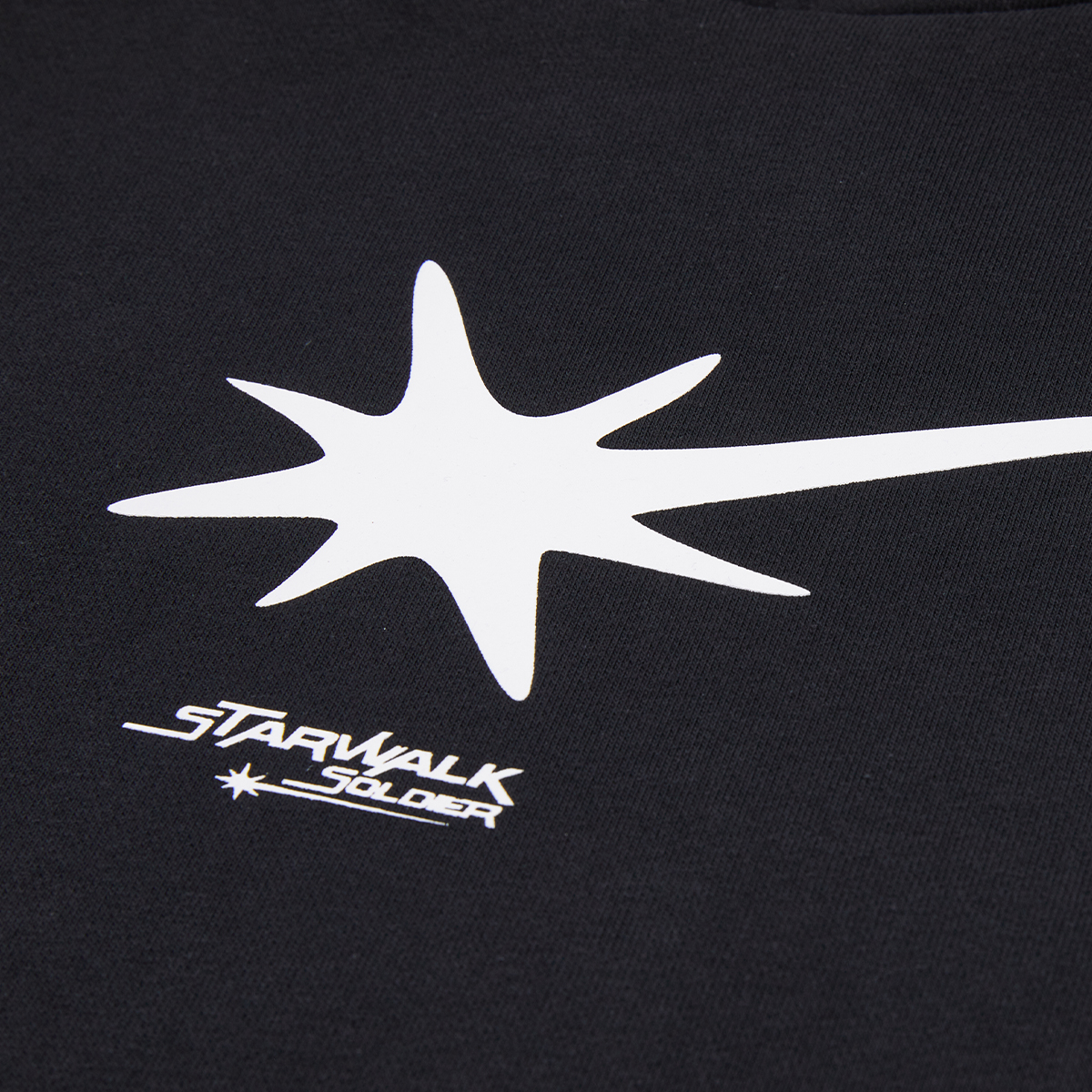 STARWALK SOLDIER 印花logol连帽卫衣 黑