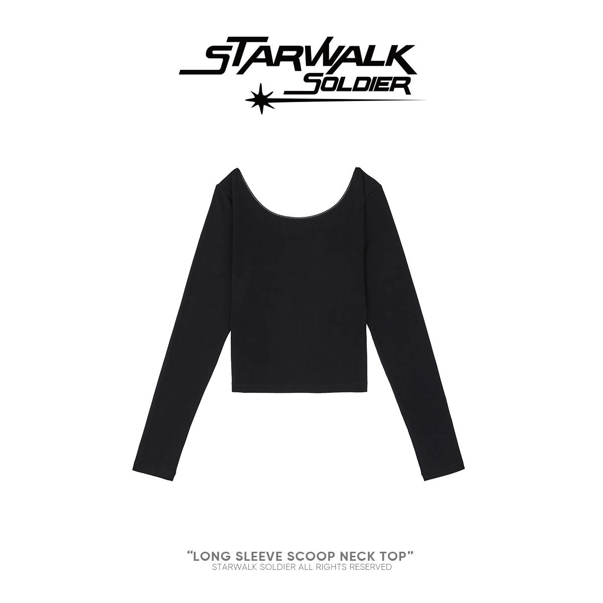 STARWALK SOLDIER U领印花针织长袖