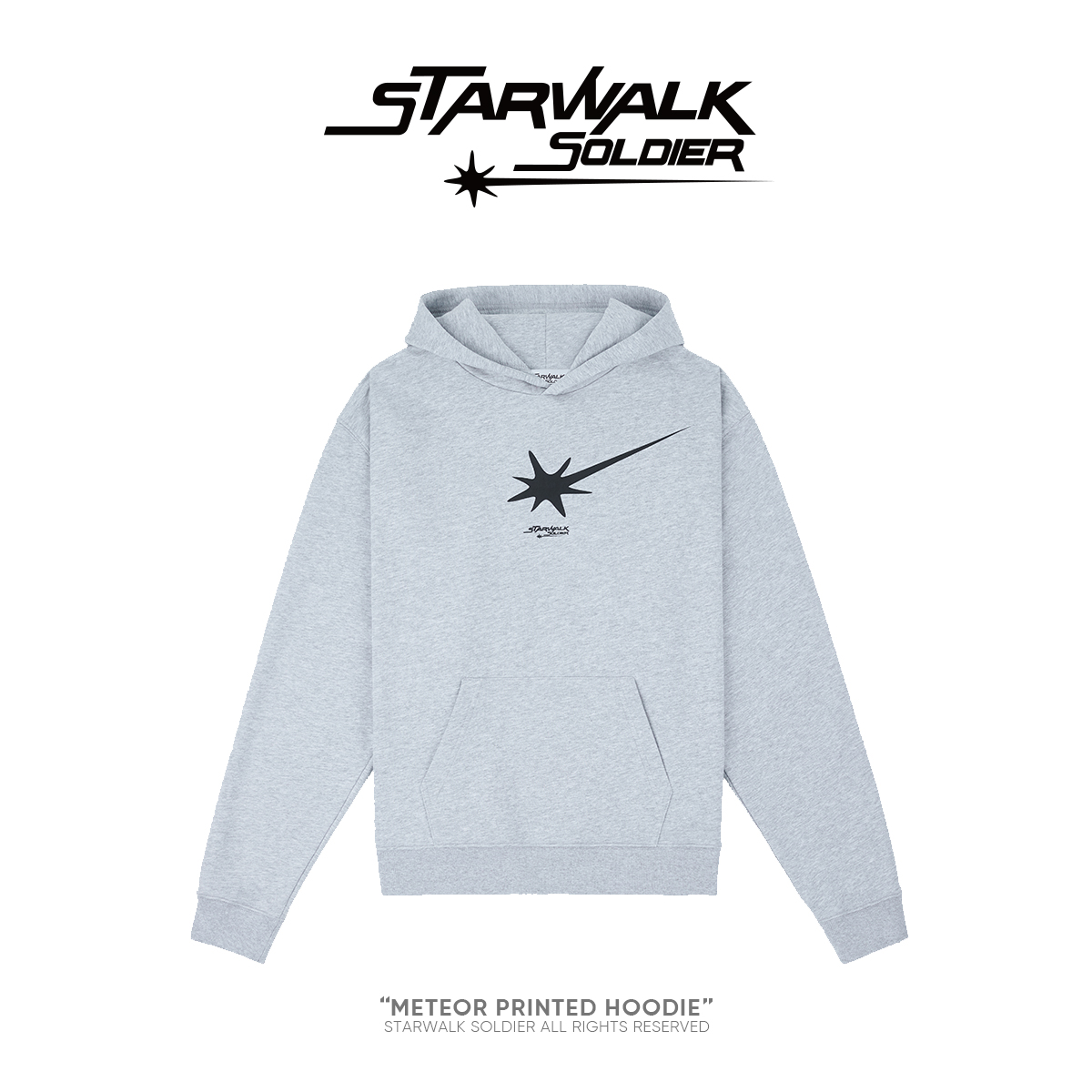 STARWALK SOLDIER 印花logol连帽卫衣 灰