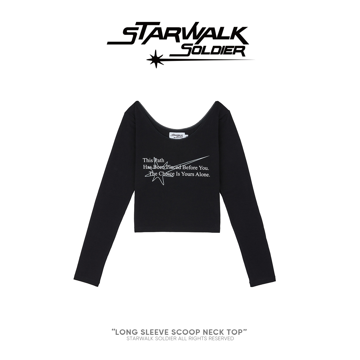 STARWALK SOLDIER U领印花针织长袖