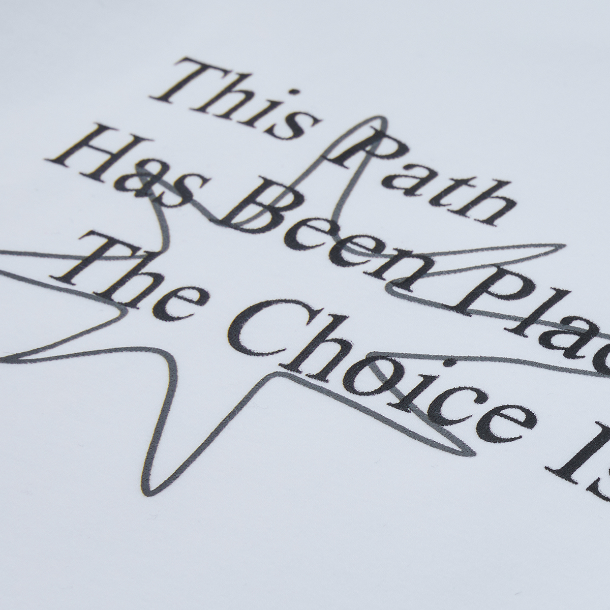 STARWALK SOLDIER U领印花针织长袖 白