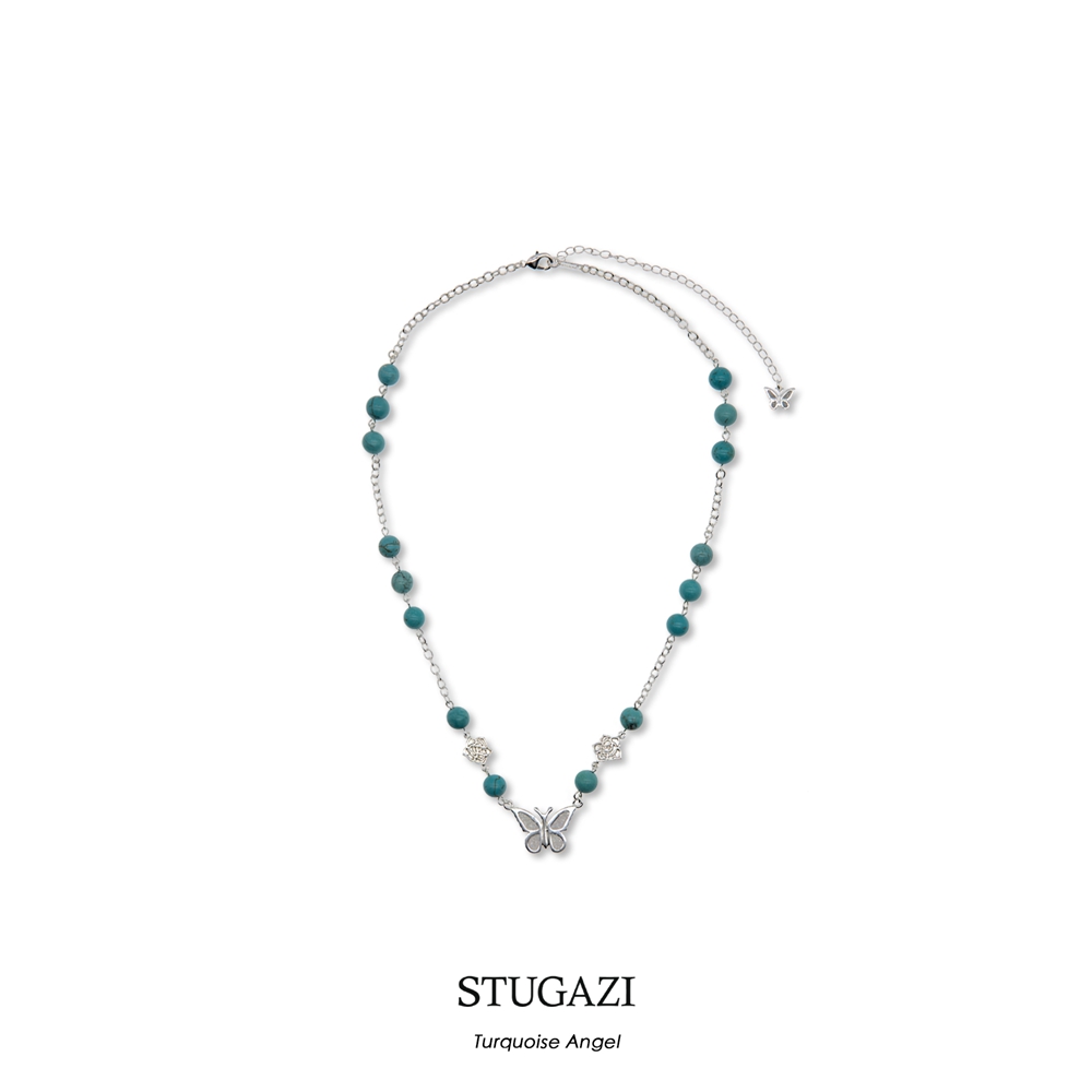 STUGAZI Turquoise Angel 绿松石珍珠蝴蝶项链