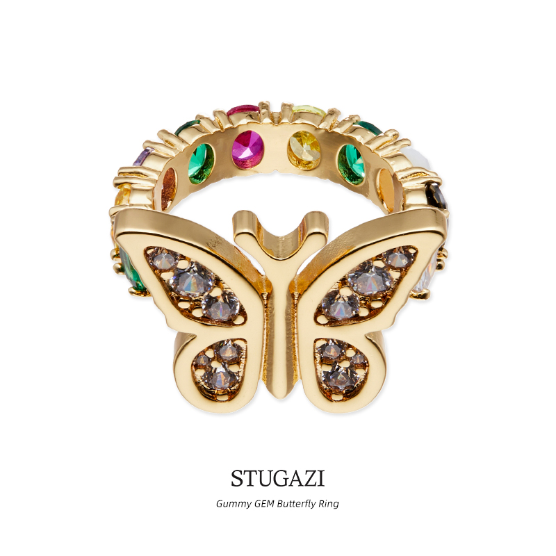 STUGAZIGEM Butterfly Ring 彩钻 紫钻 蝴蝶戒指